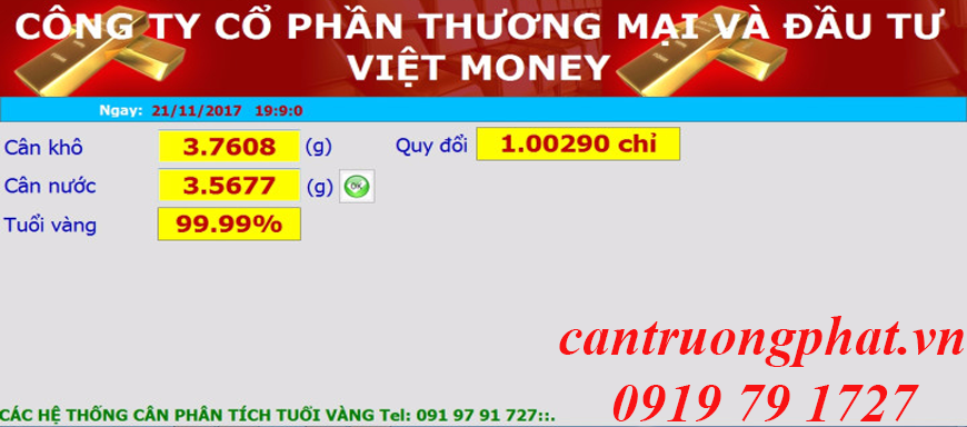 PHẦN MỀM THỬ TUỔI VÀNG CHO CÂN VÀNG ĐIỆN TỬ